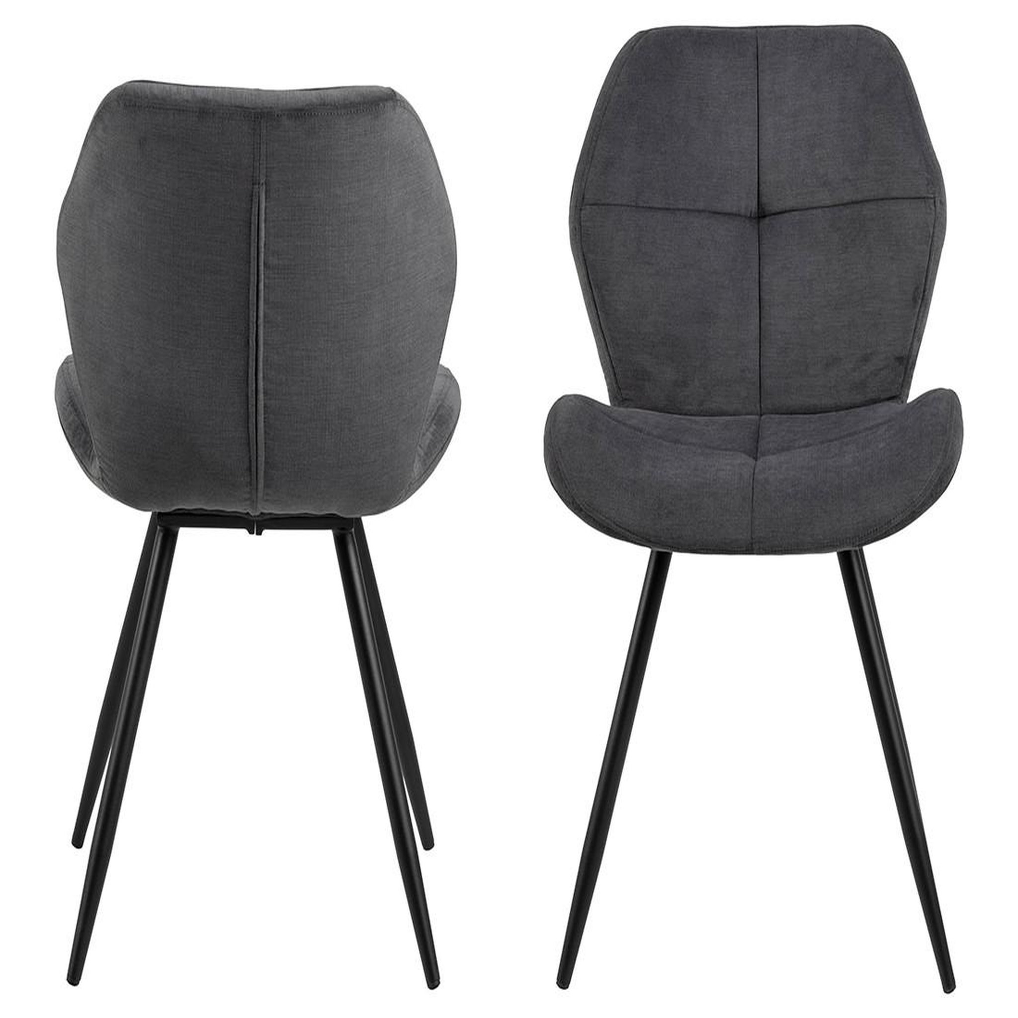 Voir la diapositive 4 : LISA DESIGN Manilla - lot de 2 chaises - en tissu microfibre - pieds en métal