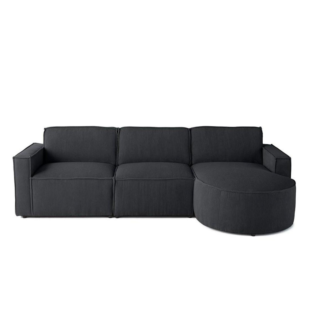 LISA DESIGN Spiaggia - canapé d'angle droit - 5 places - en velours côtelé