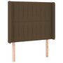 Voir la diapositive 3 : VIDAXL Tete de lit a LED Marron fonce 83x16x118/128 cm Tissu