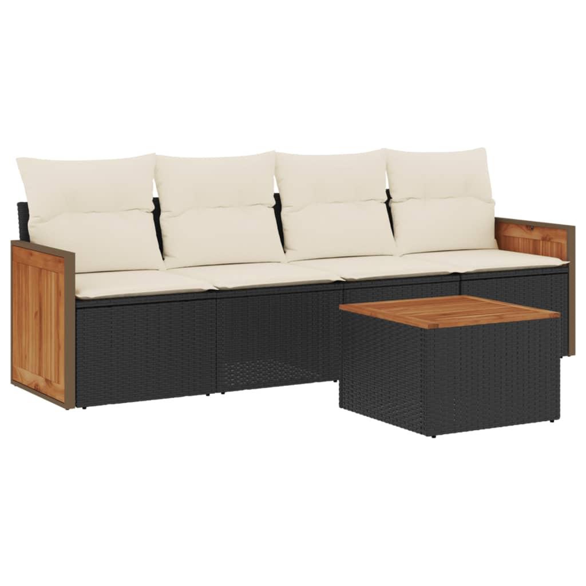 Voir la diapositive 2 : VIDAXL Salon de jardin 5 pcs avec coussins noir resine tressee