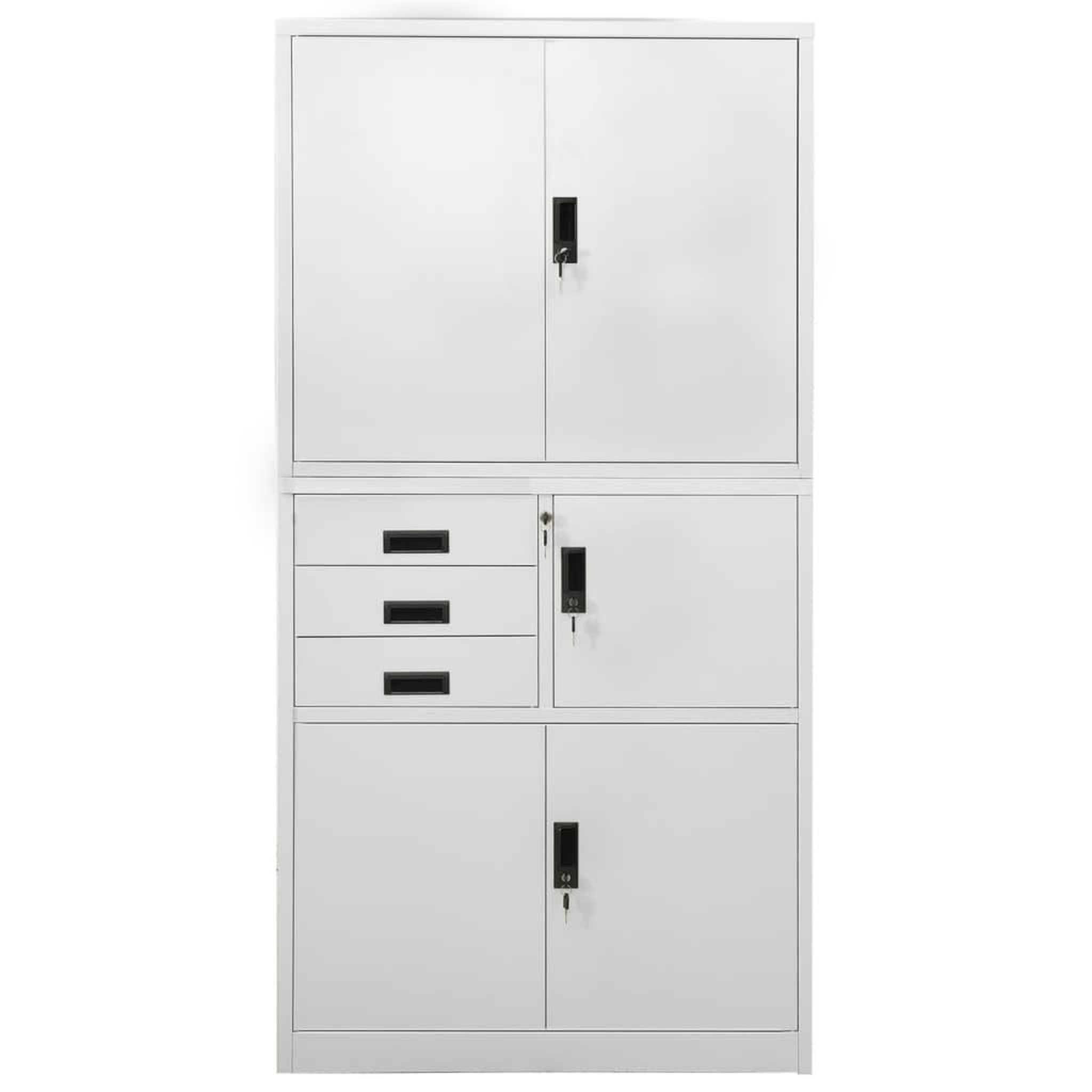 Voir la diapositive 2 : VIDAXL Armoire de bureau Gris clair 90x40x180 cm Acier