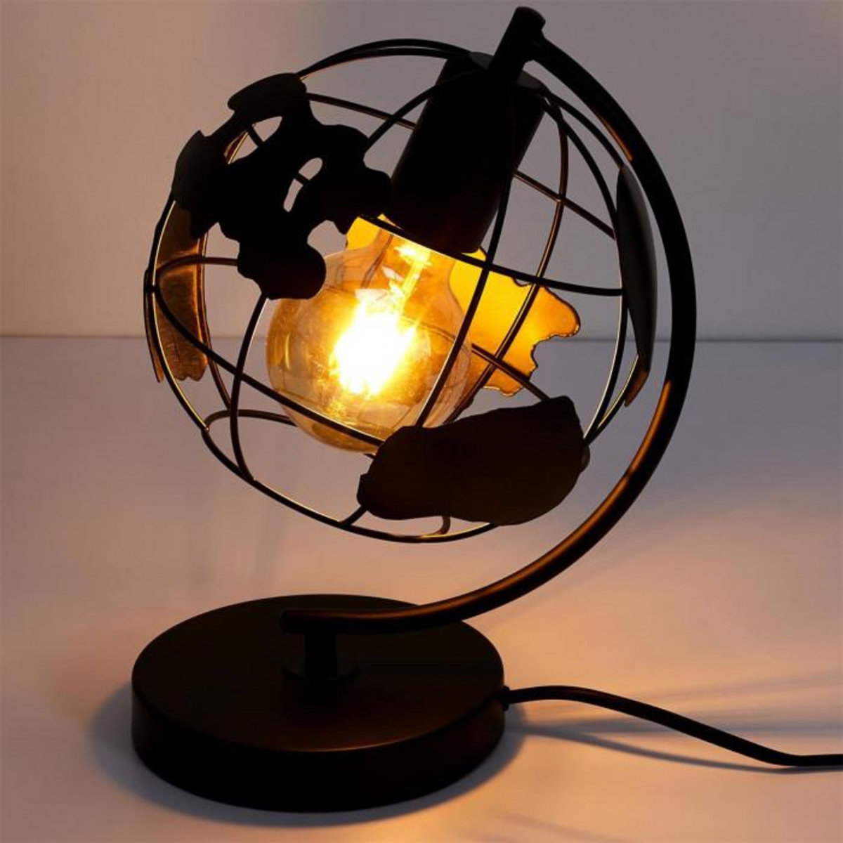 Paris Prix Lampe à Poser en Métal  Globe  26cm Noir