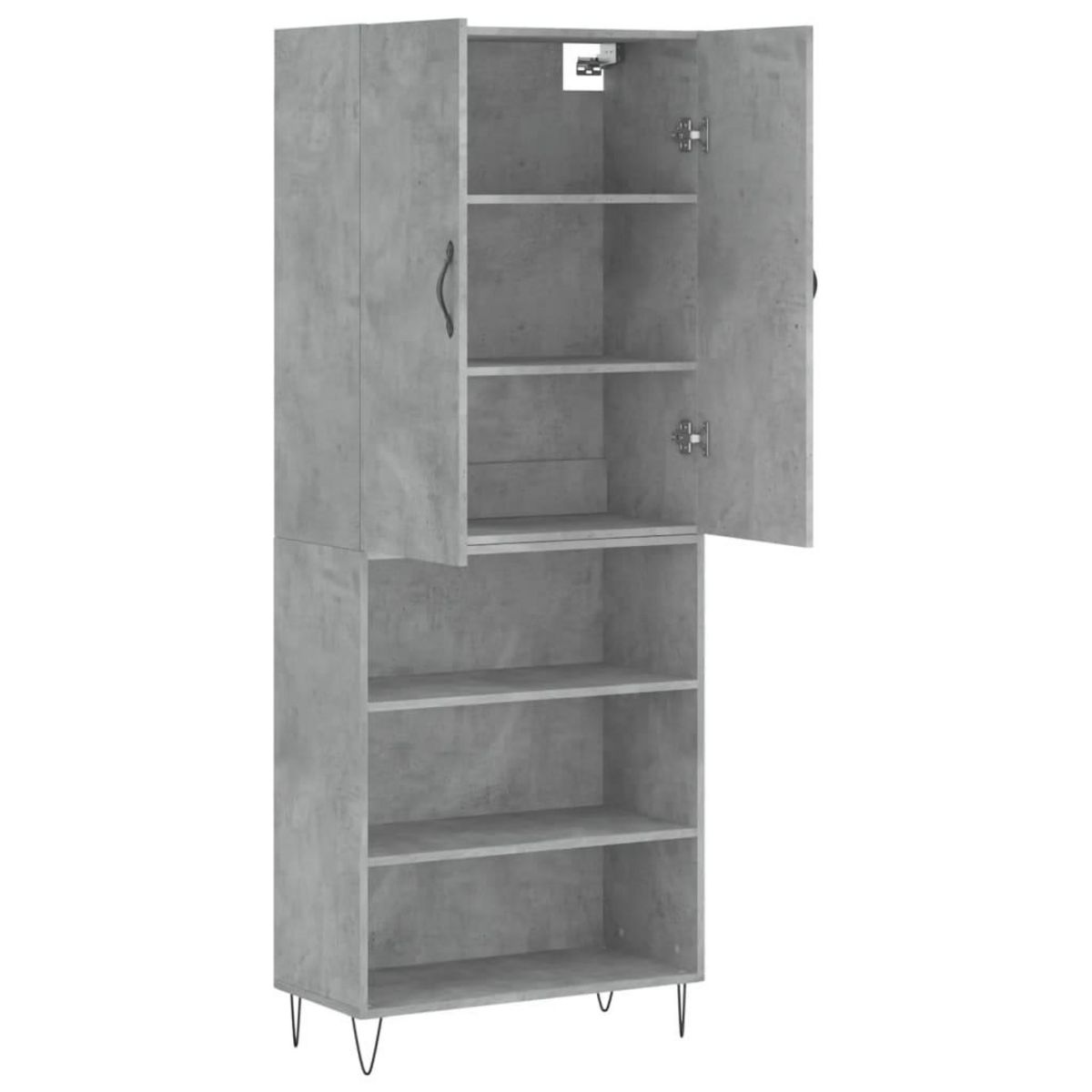VIDAXL Buffet haut Gris beton 69,5x34x180 cm Bois d'ingenierie