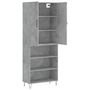 Voir la diapositive 4 : VIDAXL Buffet haut Gris beton 69,5x34x180 cm Bois d'ingenierie