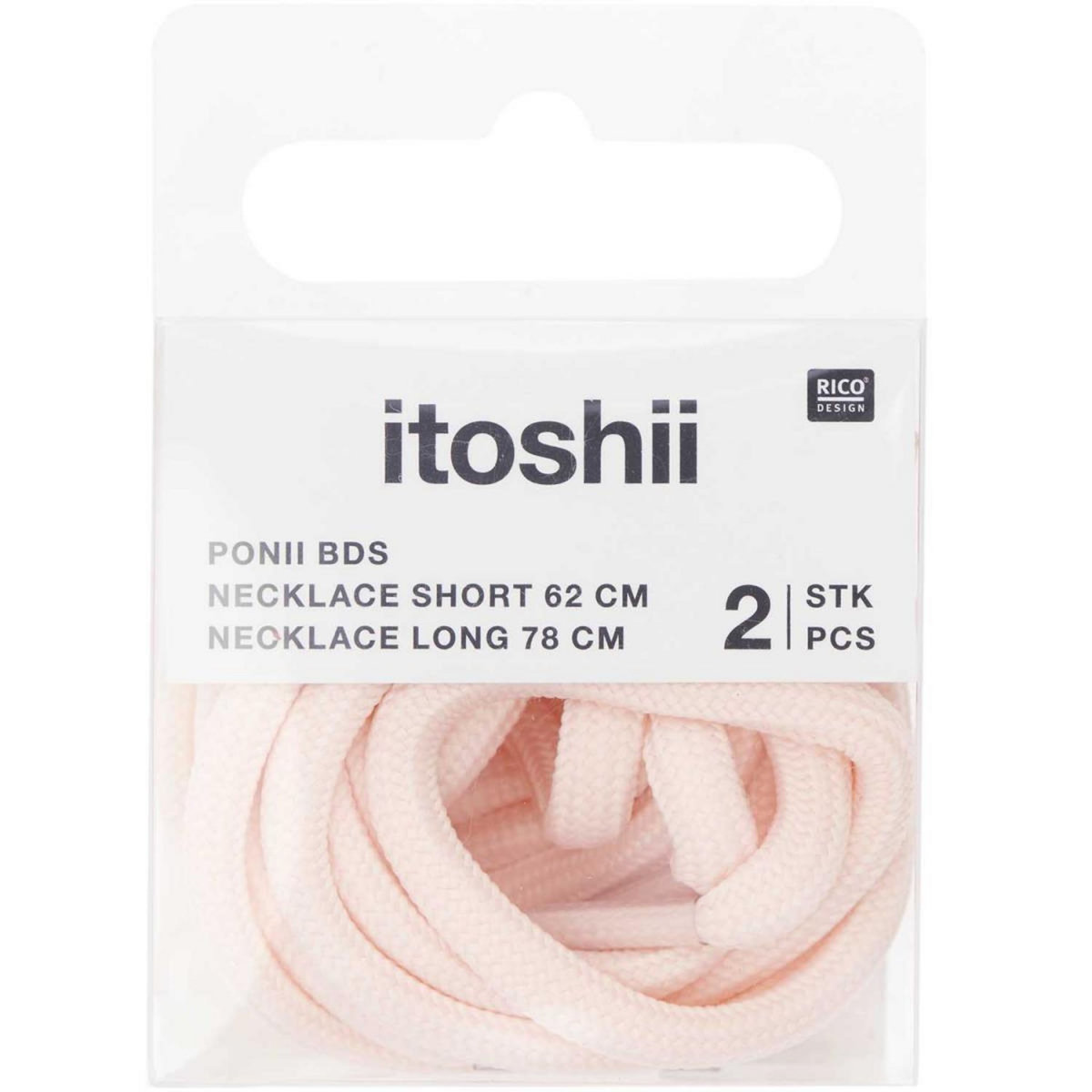 RICO DESIGN Itoshii pack 2 cordons 2 tailles rose