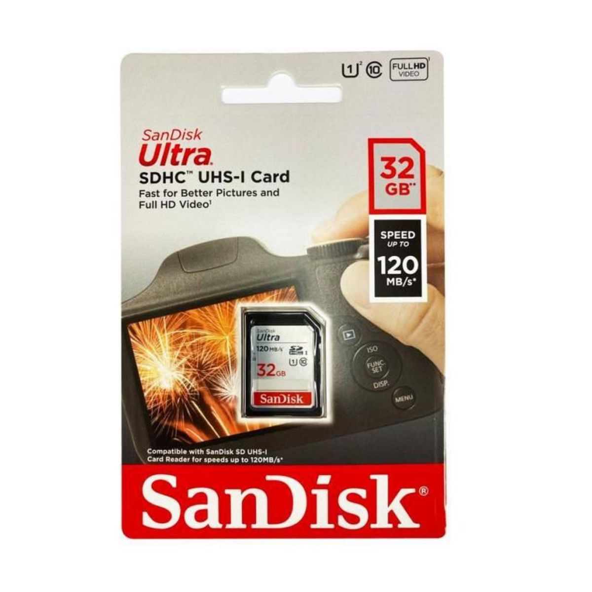 SANDISK Carte memoire SDHC SanDisk Ultra 32 Go jusqua 120 Mo/s classe 10 UHS-I