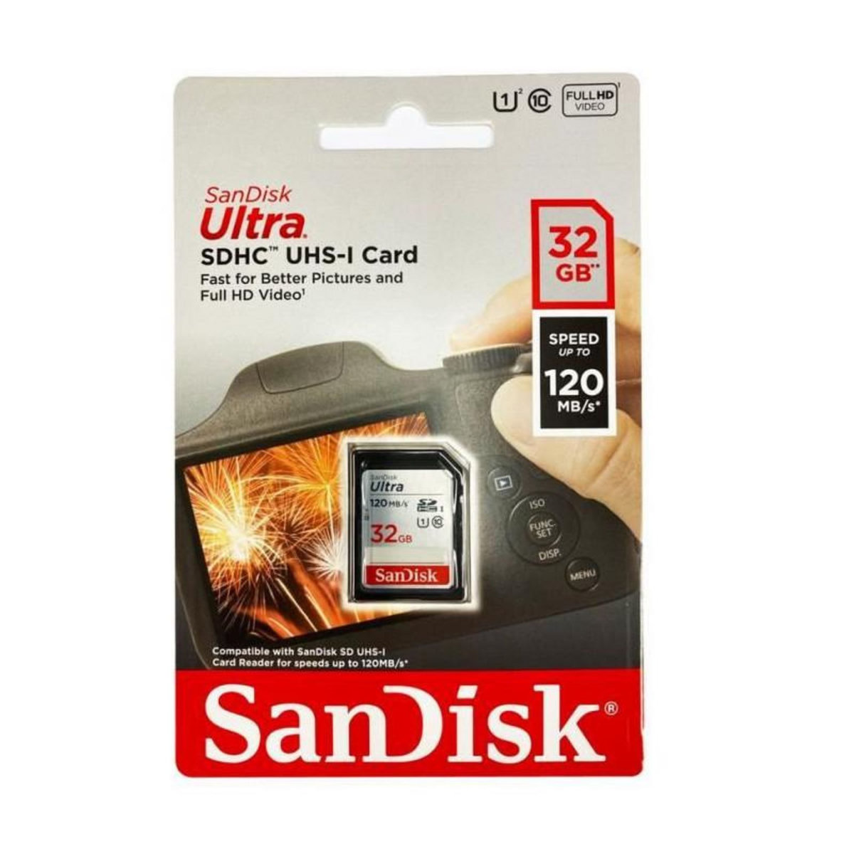 SANDISK Carte memoire SDHC SanDisk Ultra 32 Go jusqua 120 Mo/s classe 10 UHS-I