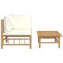 Voir la diapositive 3 : VIDAXL Salon de jardin 2 pcs avec coussins blanc creme bambou