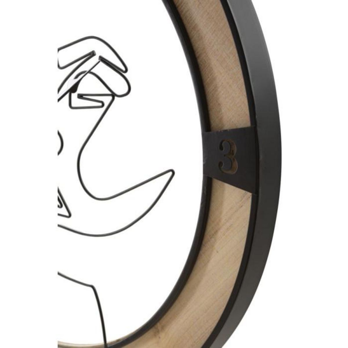 Paris Prix Horloge Murale en Métal  Couple  60cm Naturel & Noir