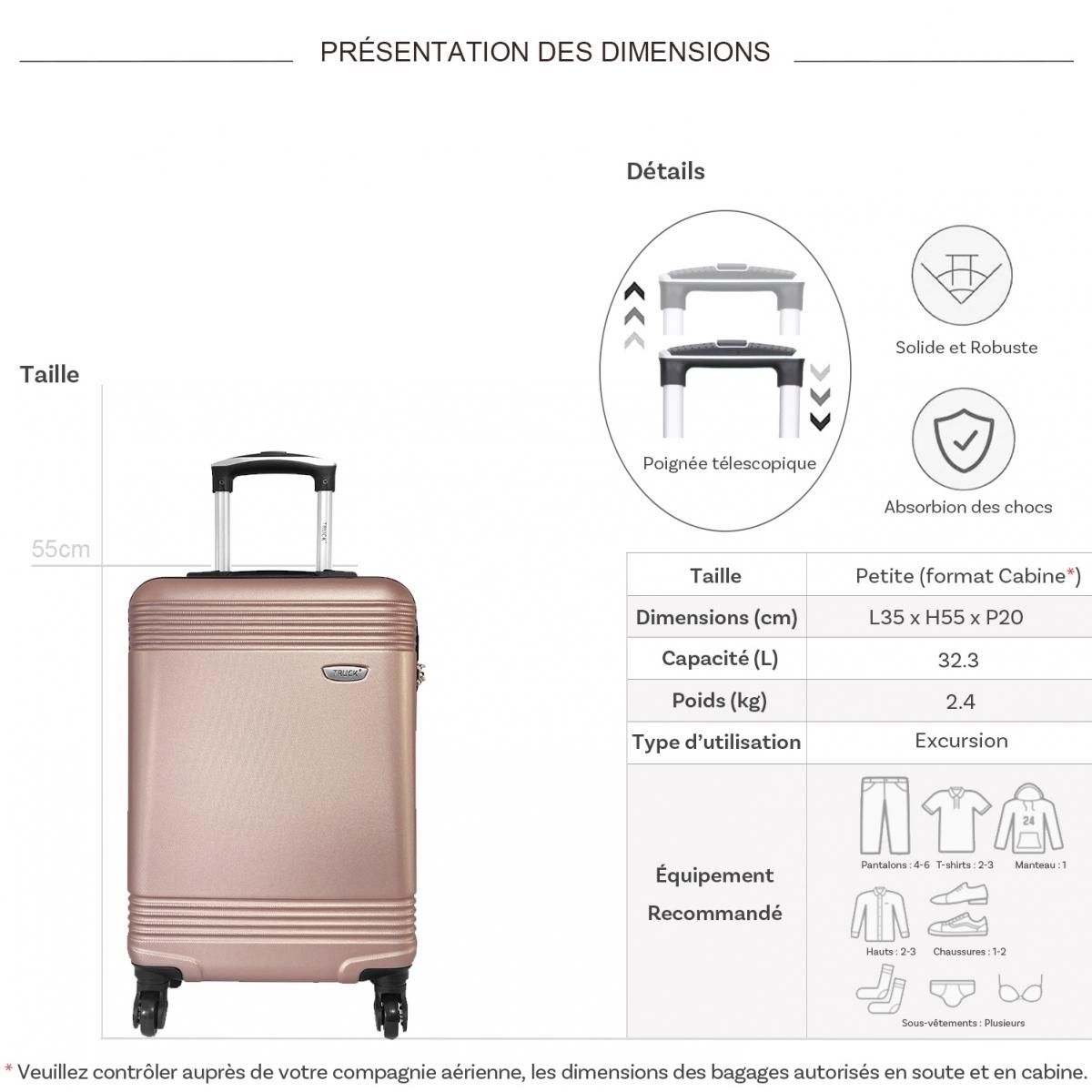 TRUCK Valise cabine passe-partout rigide 55cm