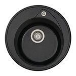 STRADOUR STRADOUR Evier a encastrer RONDA, en SMC NOIR PAILLETE - 06,  1 bac, dim. O 49 cm, vidage manuel