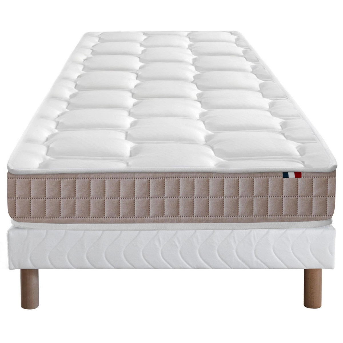 IDLITERIE Ensemble Matelas 100% latex 5 zones ORIGINEL + Sommier - Spécial Dos Sensible - Fabriqué en France