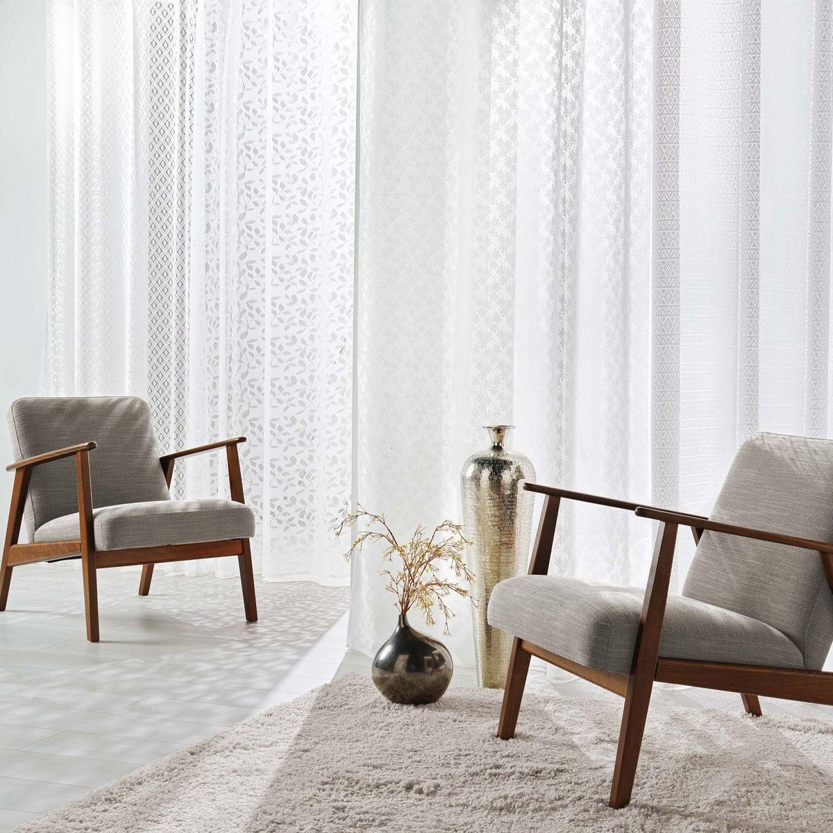 Douceur d'Intérieur Voilage maille Apolline - 140 x 240 cm - Blanc