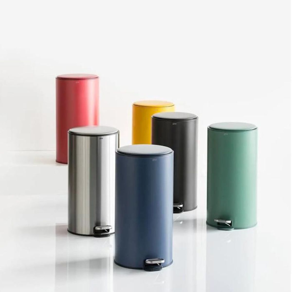 FIVE Poubelle de Cuisine en Métal  Delta  30L Vert