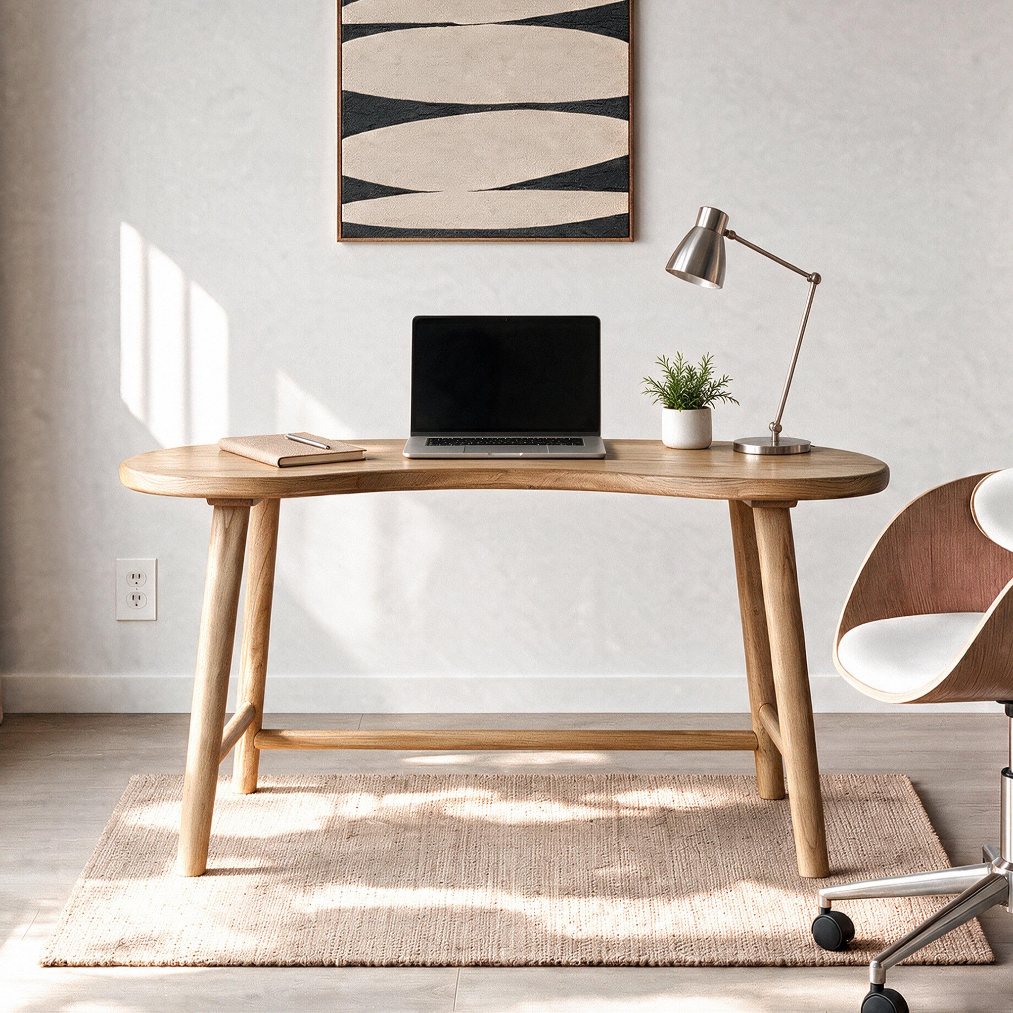 Voir la diapositive 2 : MAISON PAVANE Bureau en bois massif de mindi-brandan
