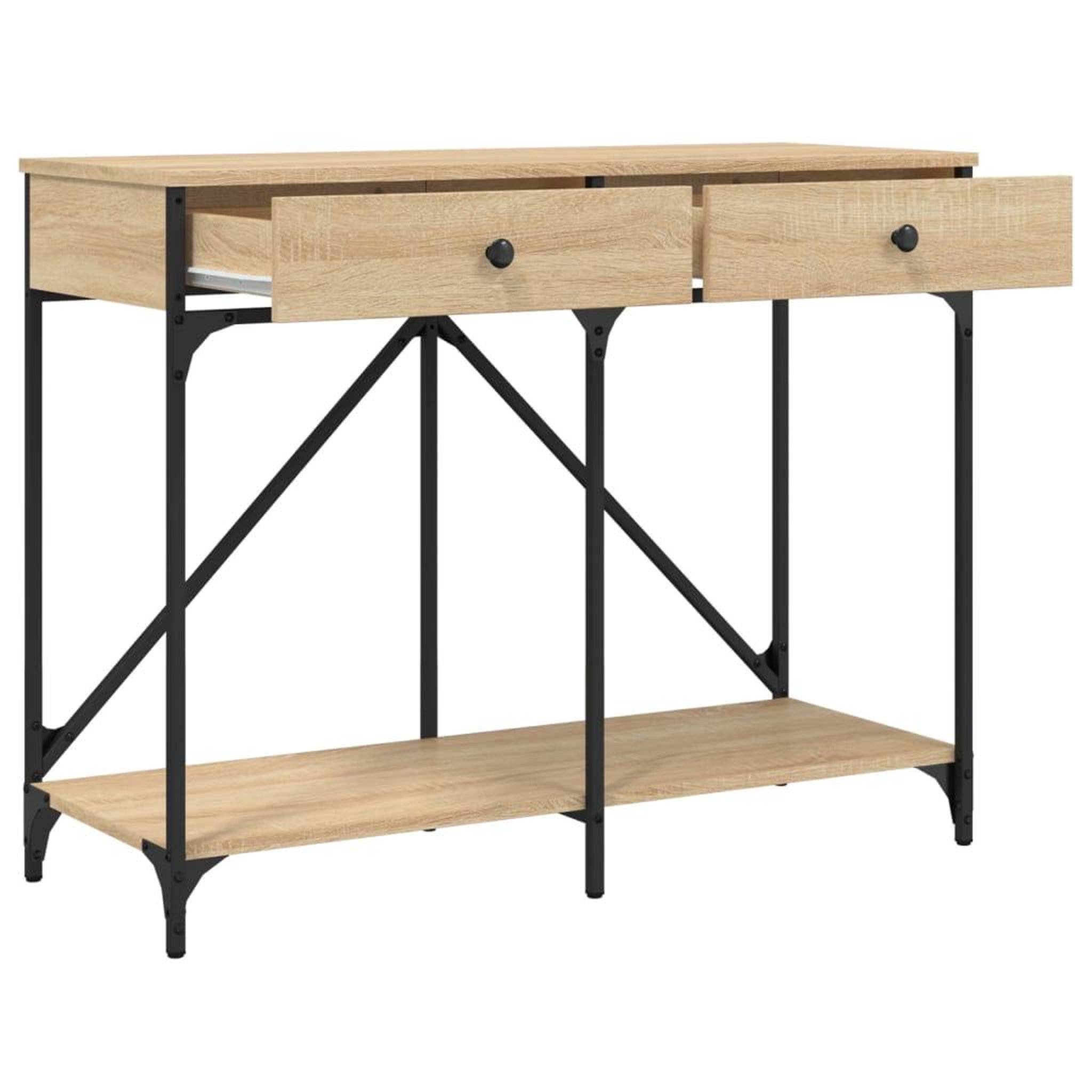 Voir la diapositive 5 : VIDAXL Table console chene sonoma 100x39x78,5 cm bois d'ingenierie