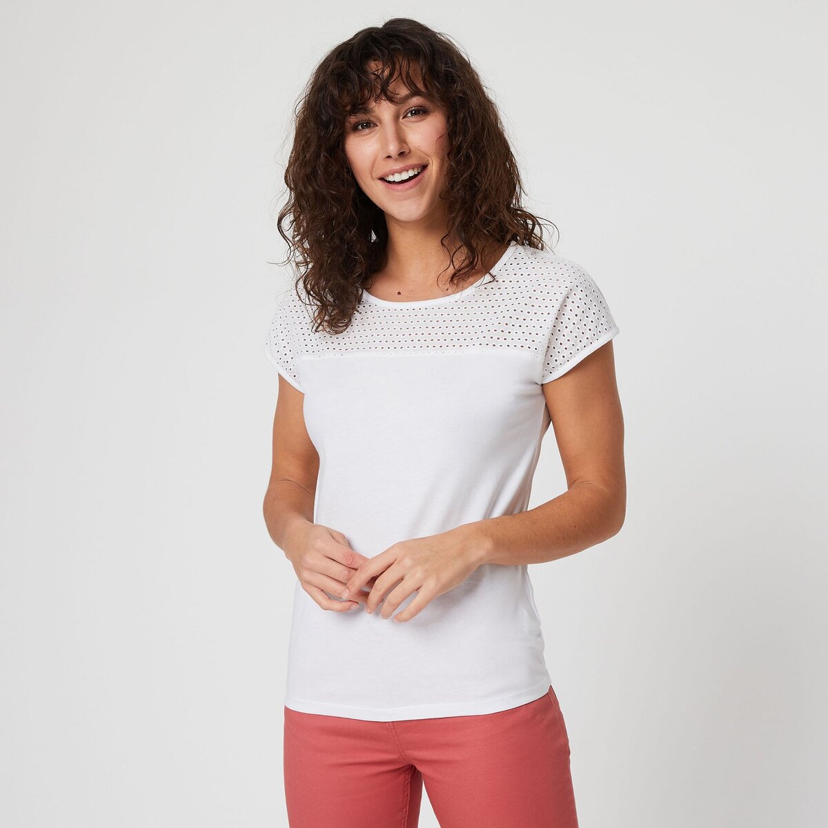 IN EXTENSO T-shirt manches courtes blanc macrame femme