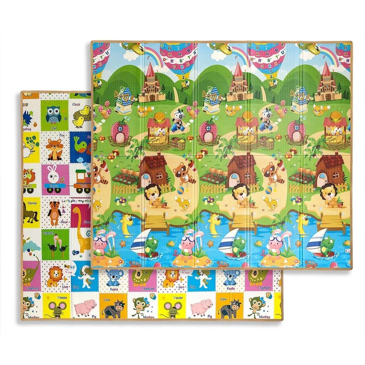 MILLY MALLY Tapis de jeu pliable  Animaux Colorés