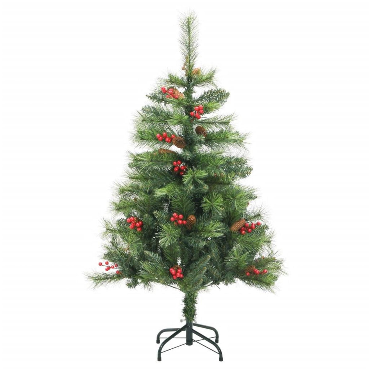 VIDAXL Sapin de Noël artificiel avec pommes de pin et baies 150 cm