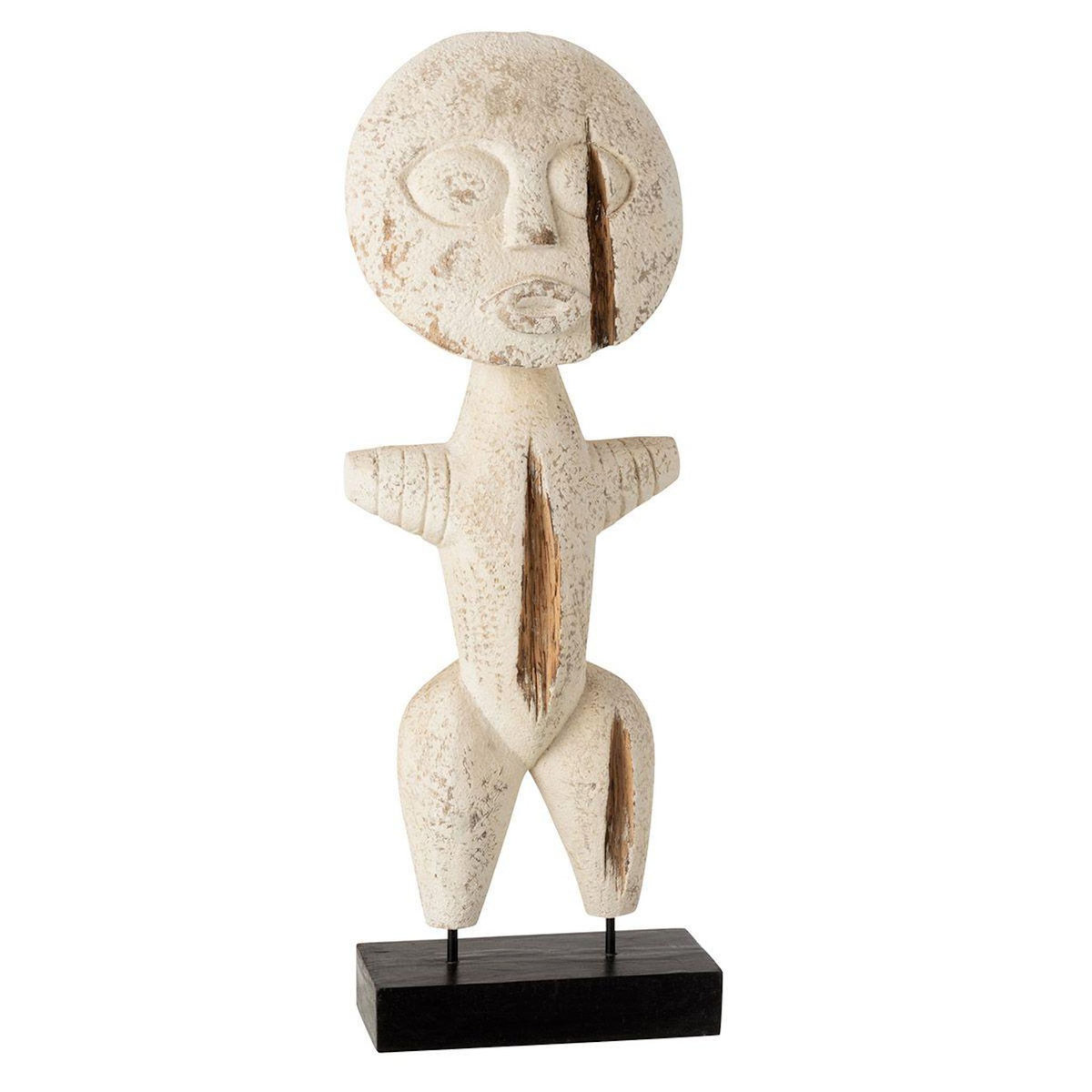 Paris Prix Statue Déco en Bois  Alba  57cm Blanc