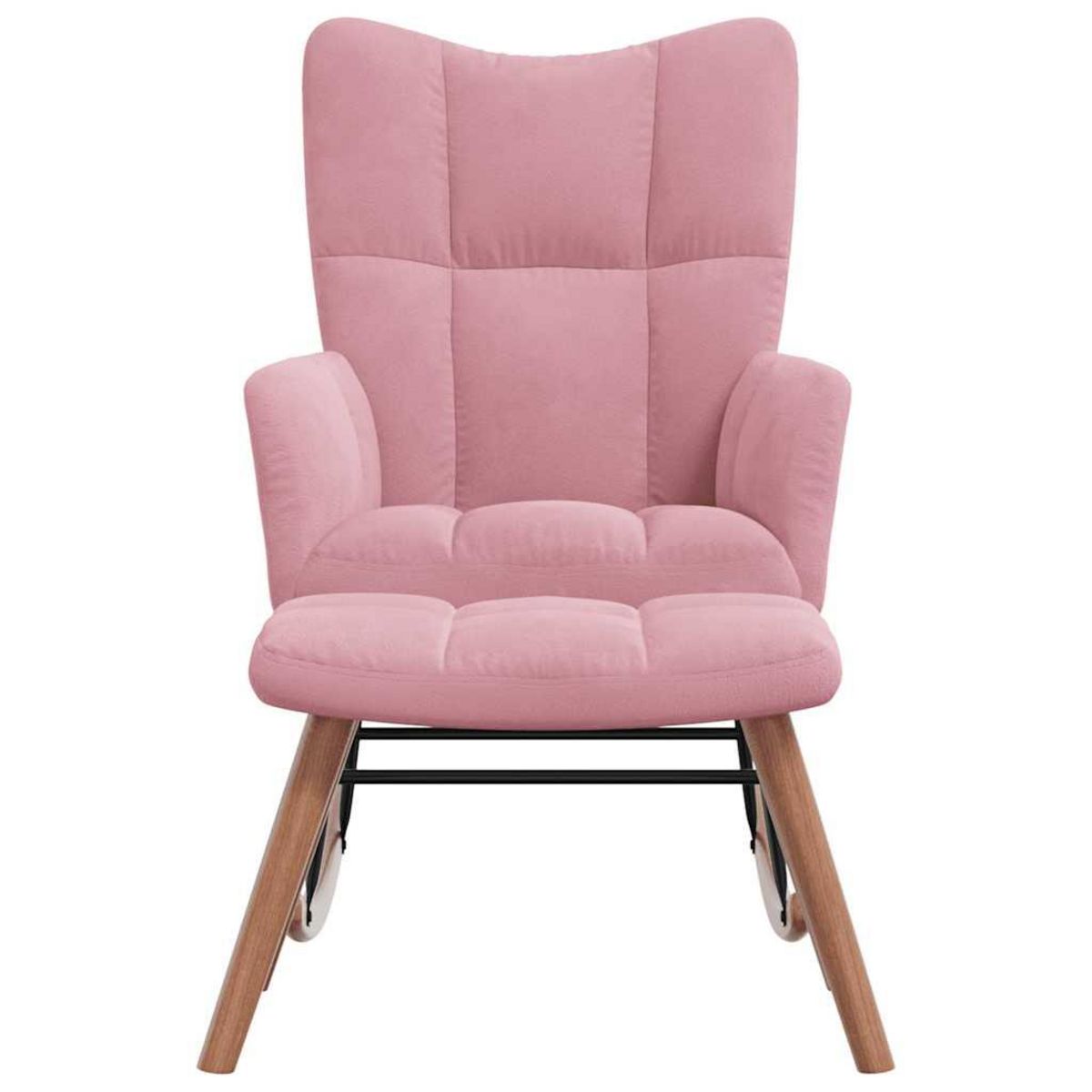 VIDAXL Chaise a bascule avec repose-pied Rose Velours