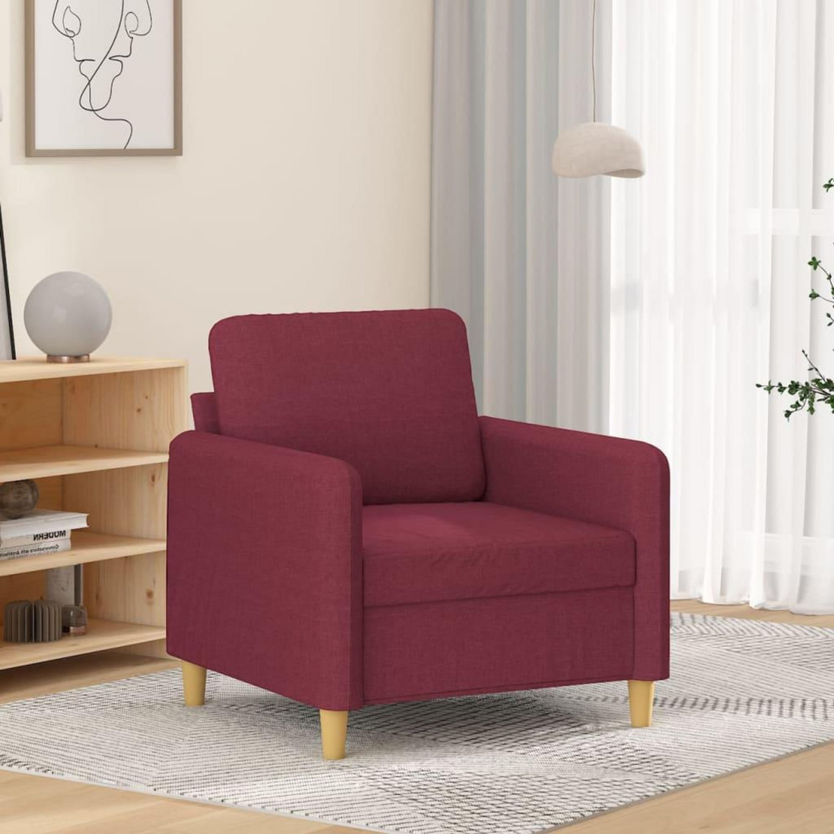 VIDAXL Fauteuil Rouge bordeaux 60 cm Tissu