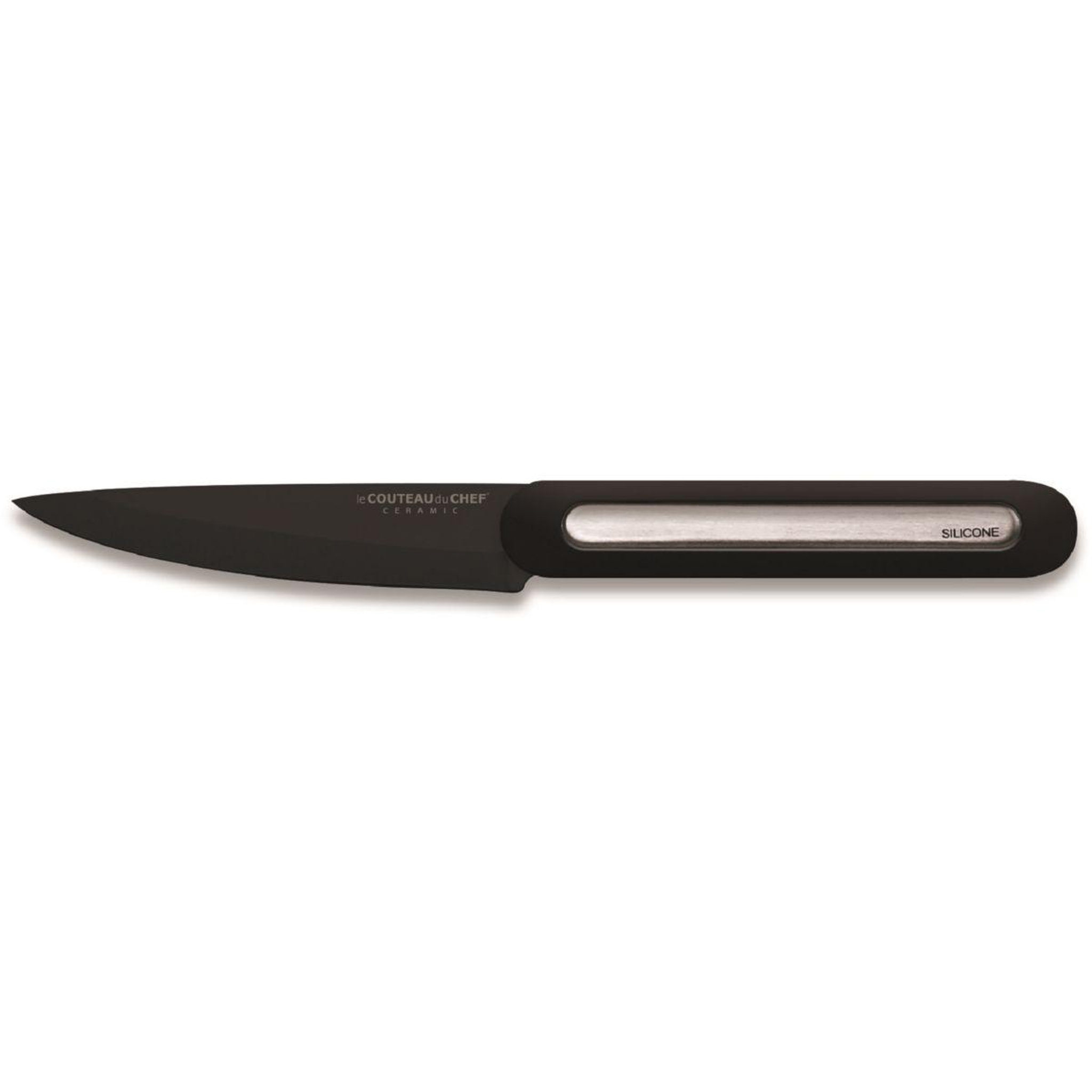 LE COUTEAU DU CHEF Couteau à steak silicone manche - lame noir Blister Pegb