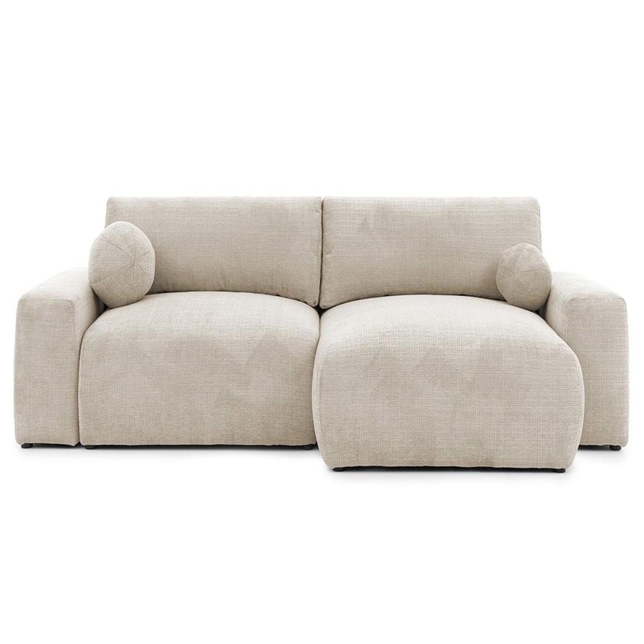 BEST MOBILIER Constance - canapé d'angle réversible 4 places convertible avec coffre en velours texturé. Coloris disponibles : Vert, Gris, Beige