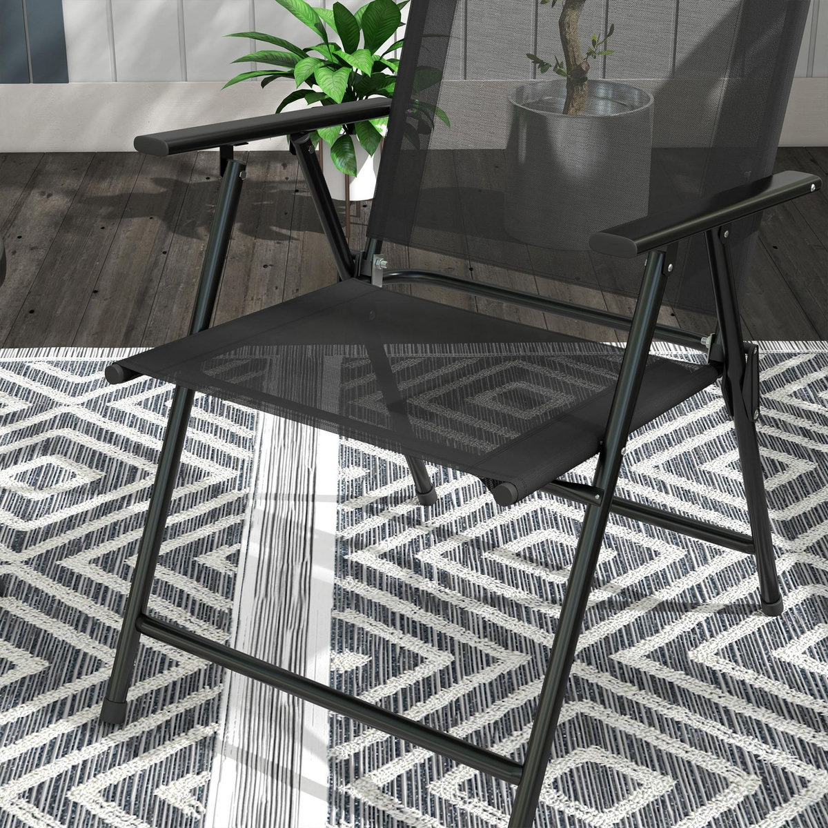 OUTSUNNY Ensemble bistro de jardin 3 pièces chaises pliables table basse