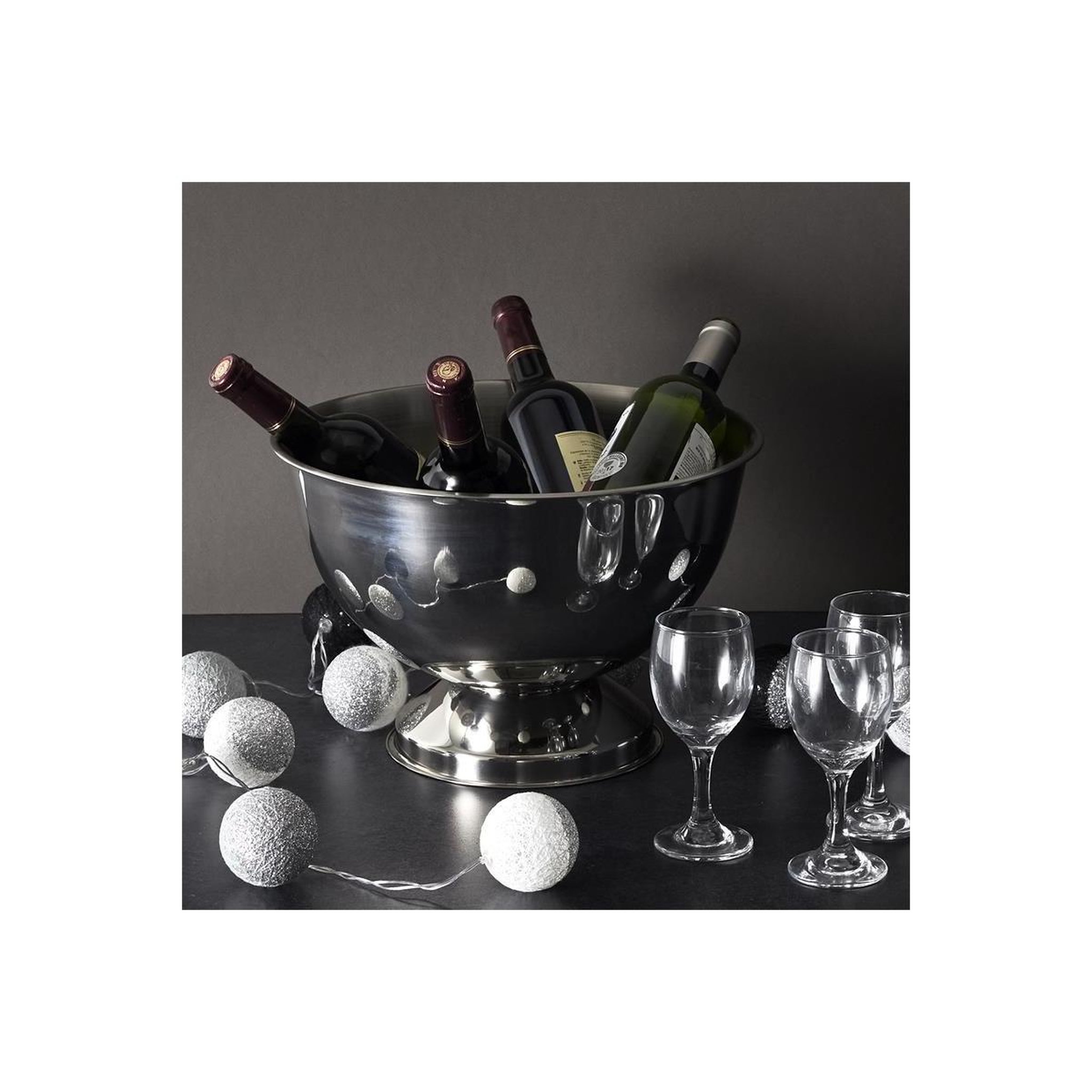 Voir la diapositive 2 : COOK CONCEPT Seau à bouteille rond  esthétique  36cm inox