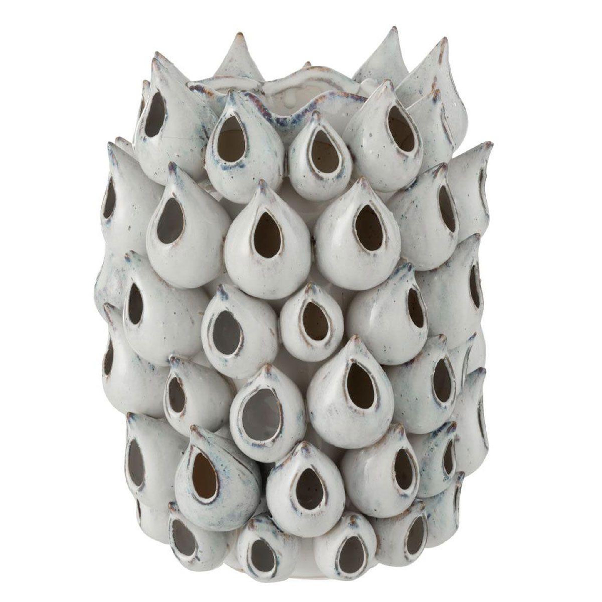 Voir la diapositive 1 : J-LINE Vase Design  Anémone Céramique  32cm Bleu