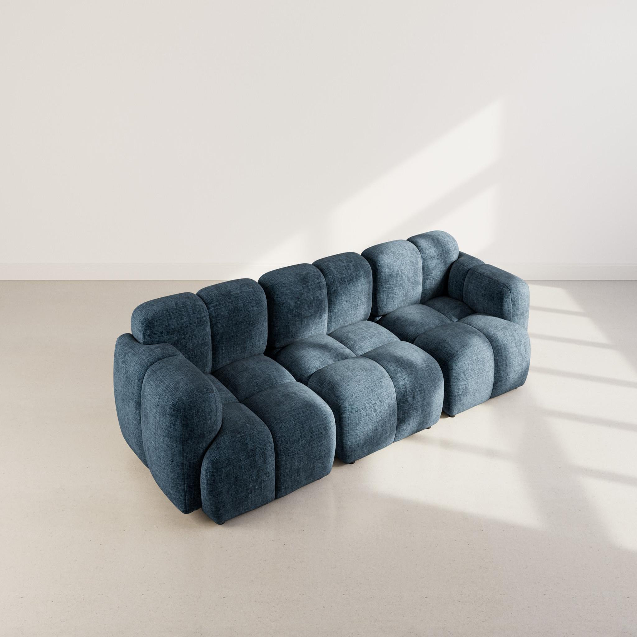 Voir la diapositive 3 : BEST MOBILIER Grace - canapé modulable 3 places en velours texturé