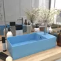 VIDAXL Lavabo de salle de bain avec trop-plein Ceramique Bleu clair