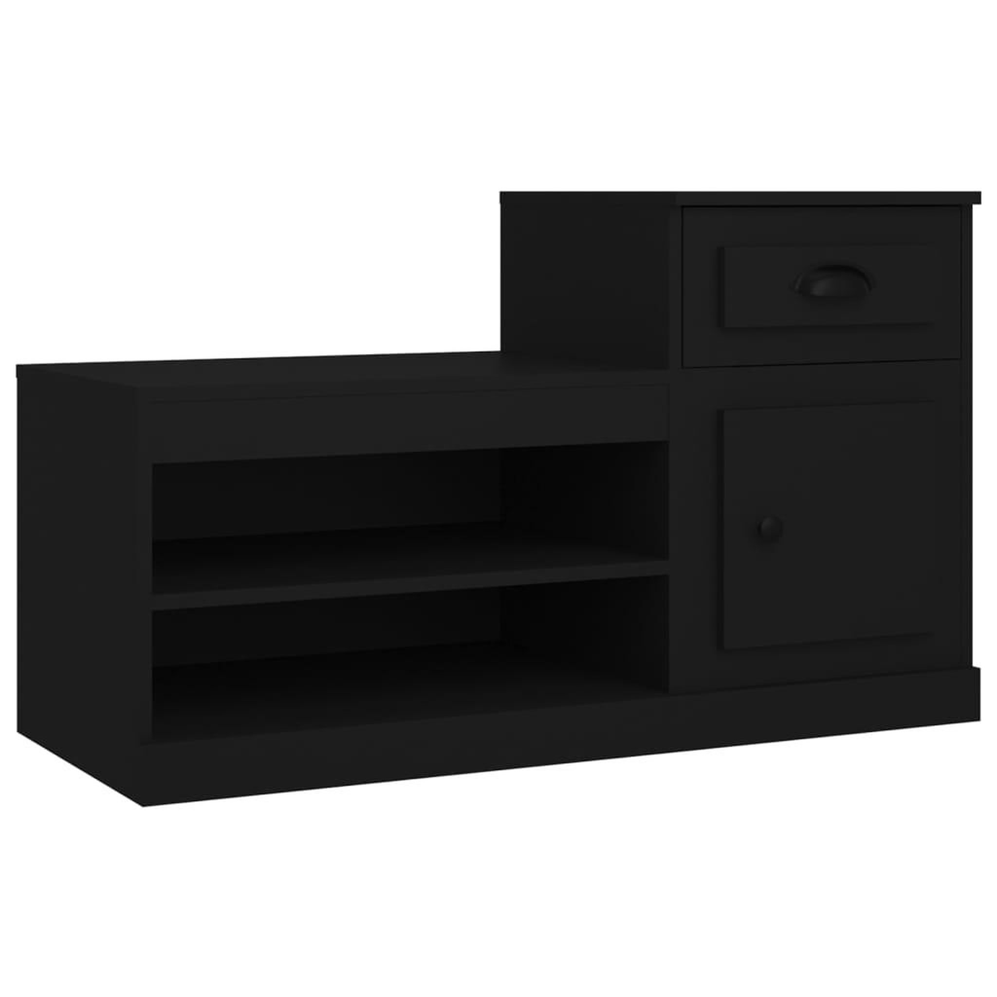 Voir la diapositive 2 : VIDAXL Armoire a chaussures noir 100x42x60 cm bois d'ingenierie
