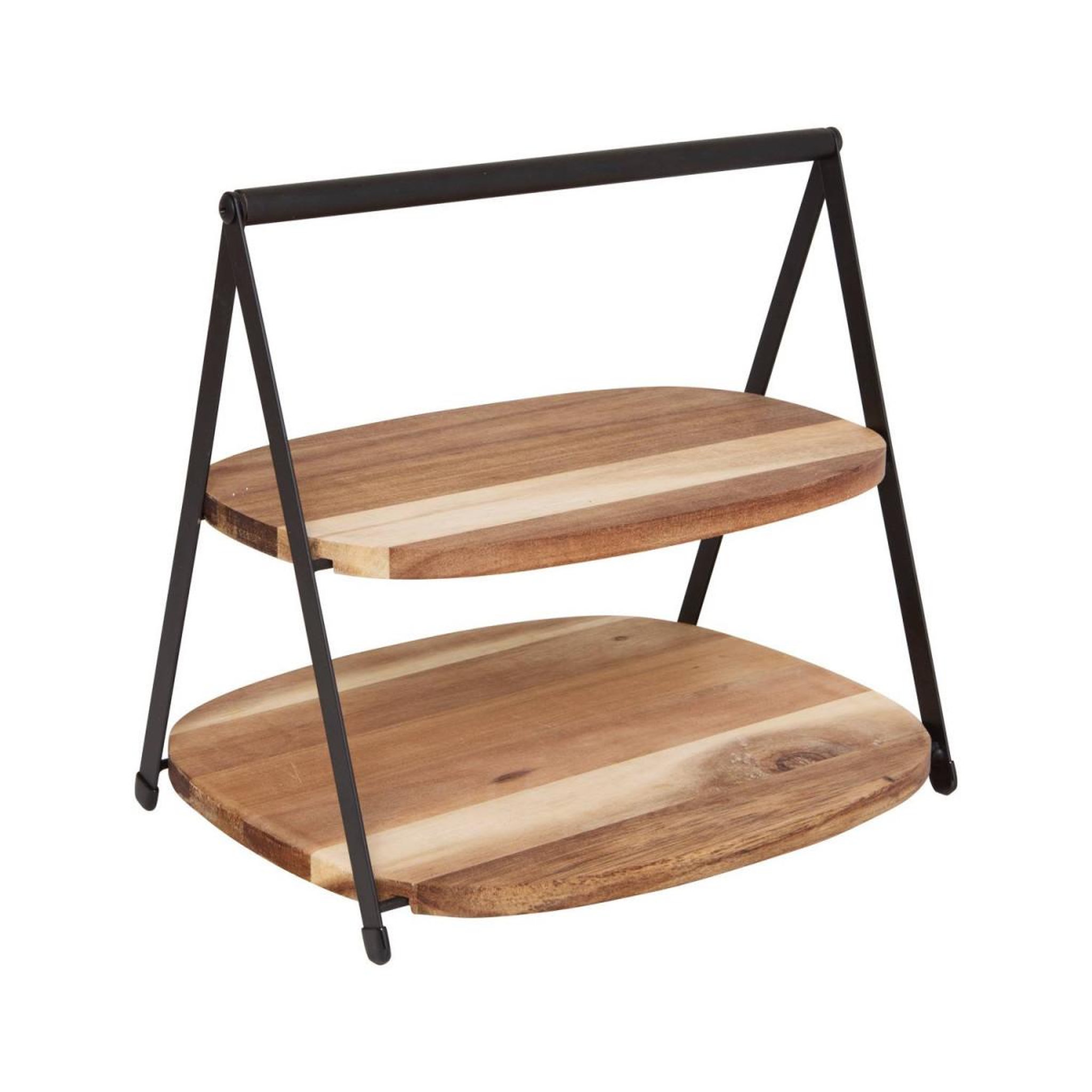 SECRET DE GOURMET Serviteur 2 étages en bois  mina  27cm marron