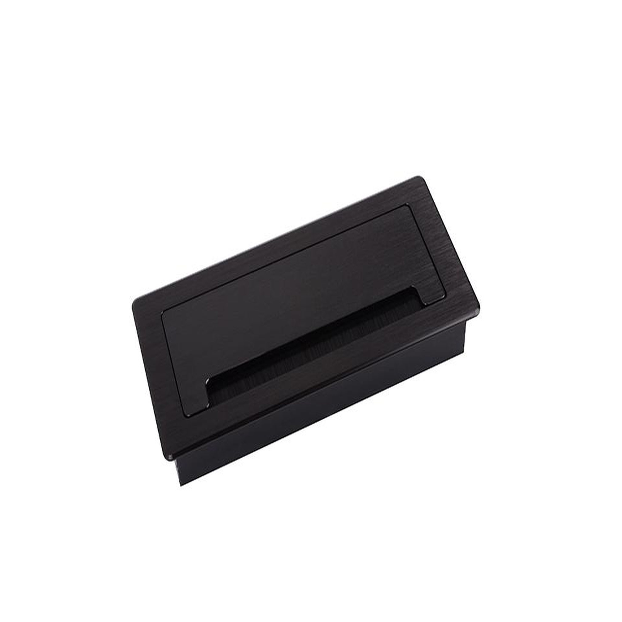 CENTRALE BRICO Passe-câble amorti alu 200x90x25mm noir mat brossé