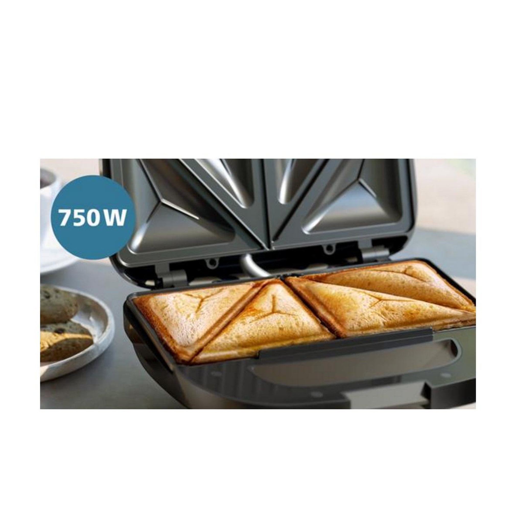 Voir la diapositive 3 : Philips Appareil à croque-monsieur 750w noir - HD2331.90