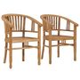 Voir la diapositive 1 : VIDAXL Chaises de jardin lot de 2 Bois de teck solide