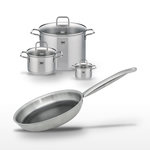 ELO Lot de 3 Faitouts Elo Relief Solution 12/20/26 cm et Poêle 28 cm