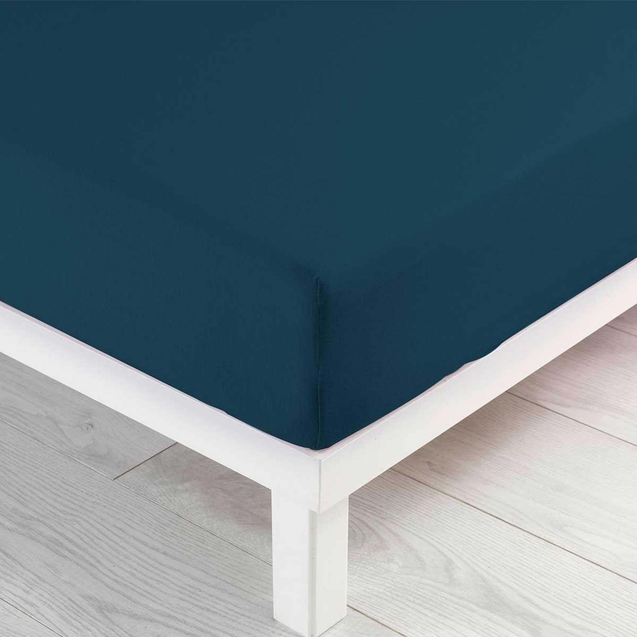 Voir la diapositive 2 : Douceur d'Intérieur Drap housse  jersy  160x200cm bleu nuit