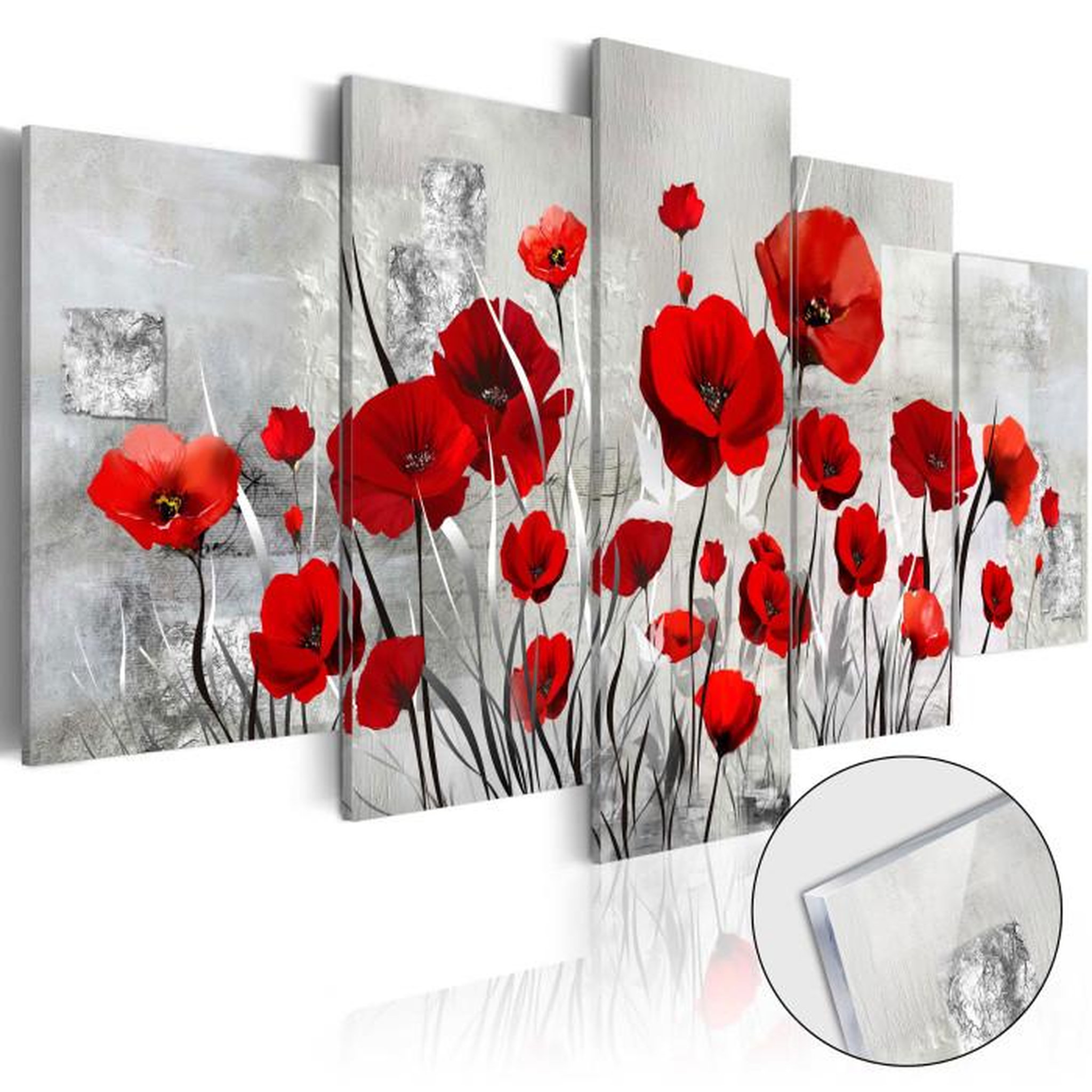 Paris Prix Tableau sur Verre Acrylique  Scarlet Cloud. Coloris disponibles : Multicolore