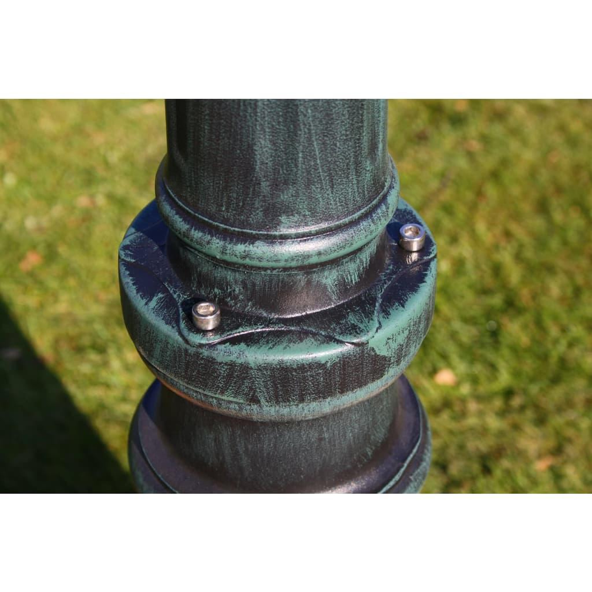Voir la diapositive 5 : VIDAXL Lampadaire de jardin 2 bras 215 cm vert fonce/noir aluminium