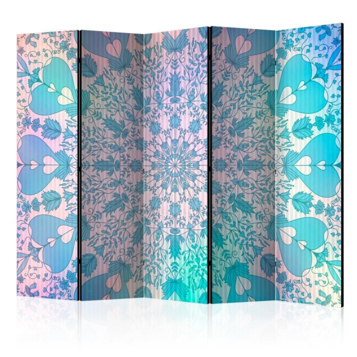 Paris Prix Paravent 5 Volets  Girly Mandala Blue  172x225cm