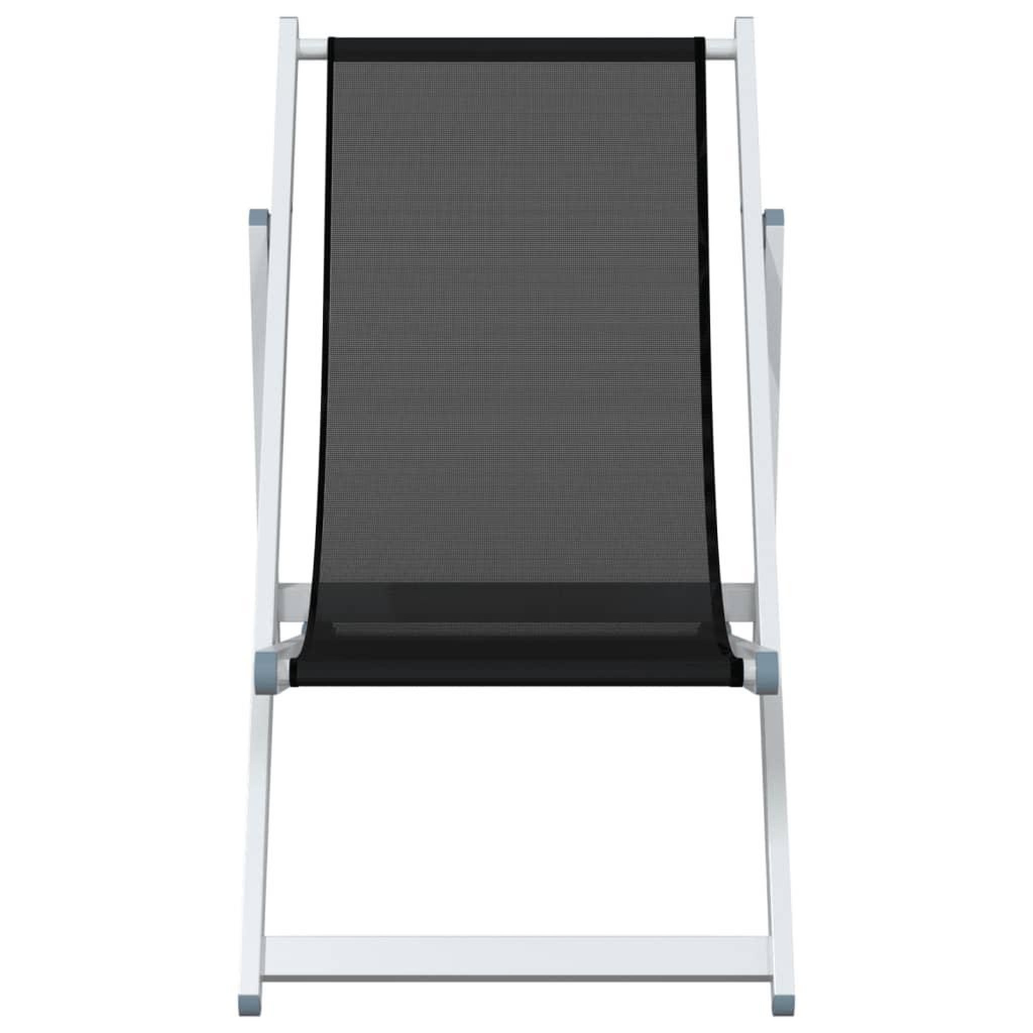 Voir la diapositive 4 : VIDAXL Chaises de plage pliantes lot de 2 noir aluminium et textilene