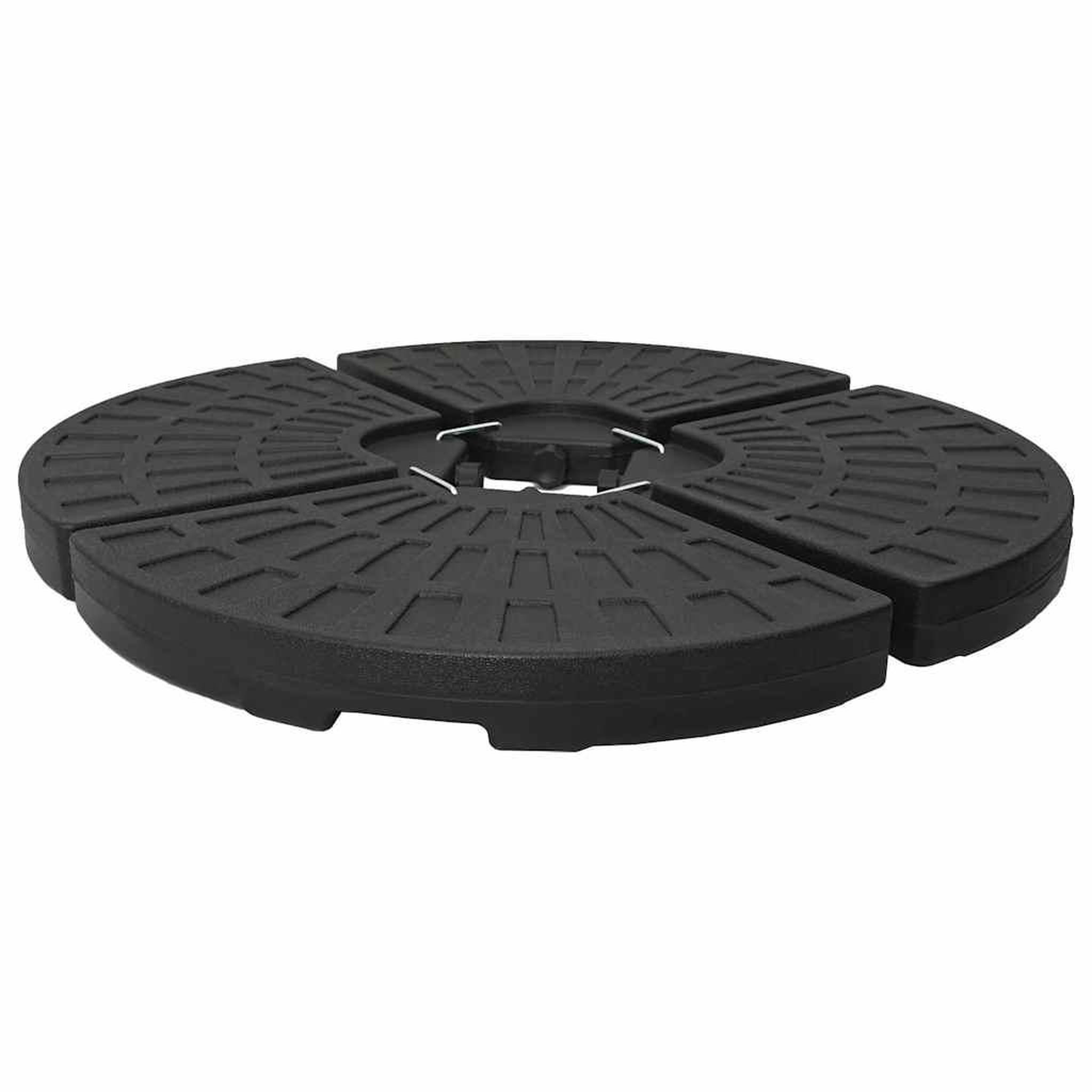 Voir la diapositive 5 : VIDAXL Base de Parasol en forme de ventilateur 4 pcs remplie de sable/eau Noir 52 L