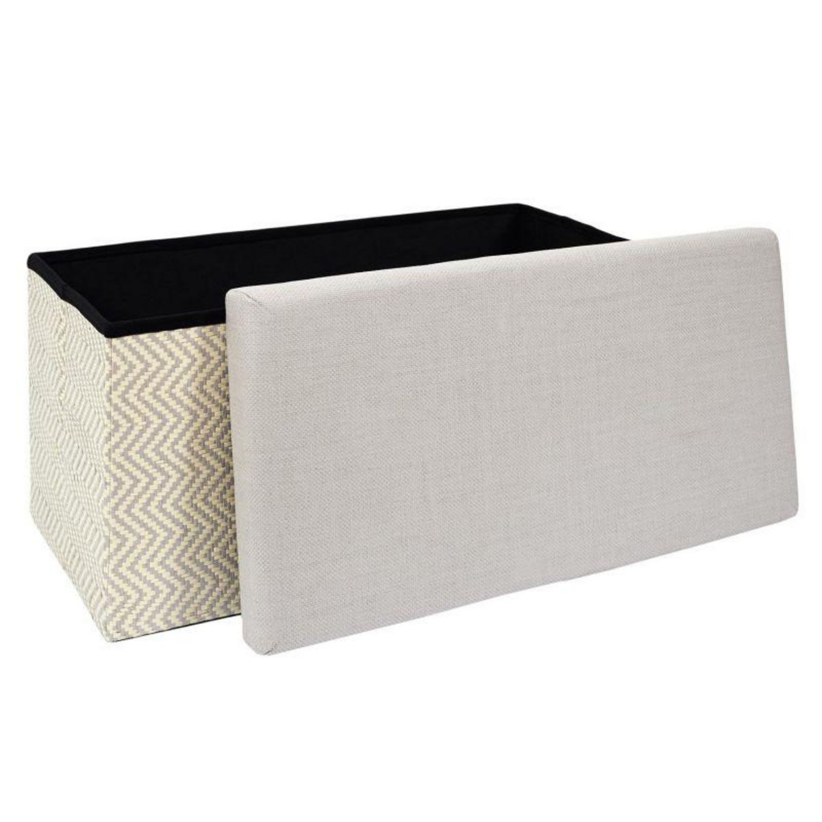 Paris Prix Banc Coffre Pliable  Tressé  76cm Gris