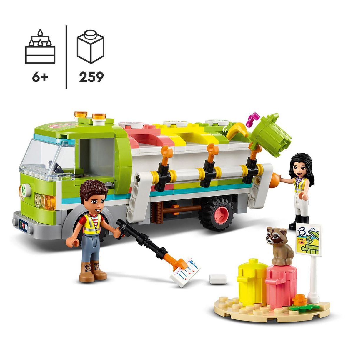 LEGO Friends 41712 Le Camion de Recyclage, Jouet Éducatif, avec Mini-poupée Emma