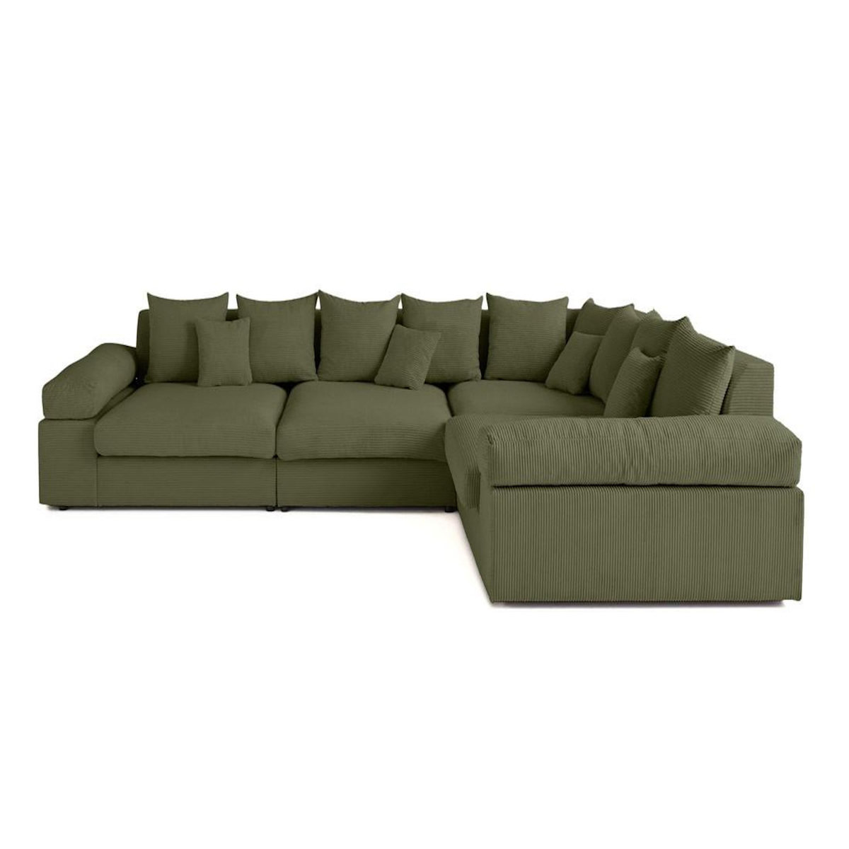 LISA DESIGN Aspen - canapé d'angle réversible 5 places - assise profonde - en velours côtelé
