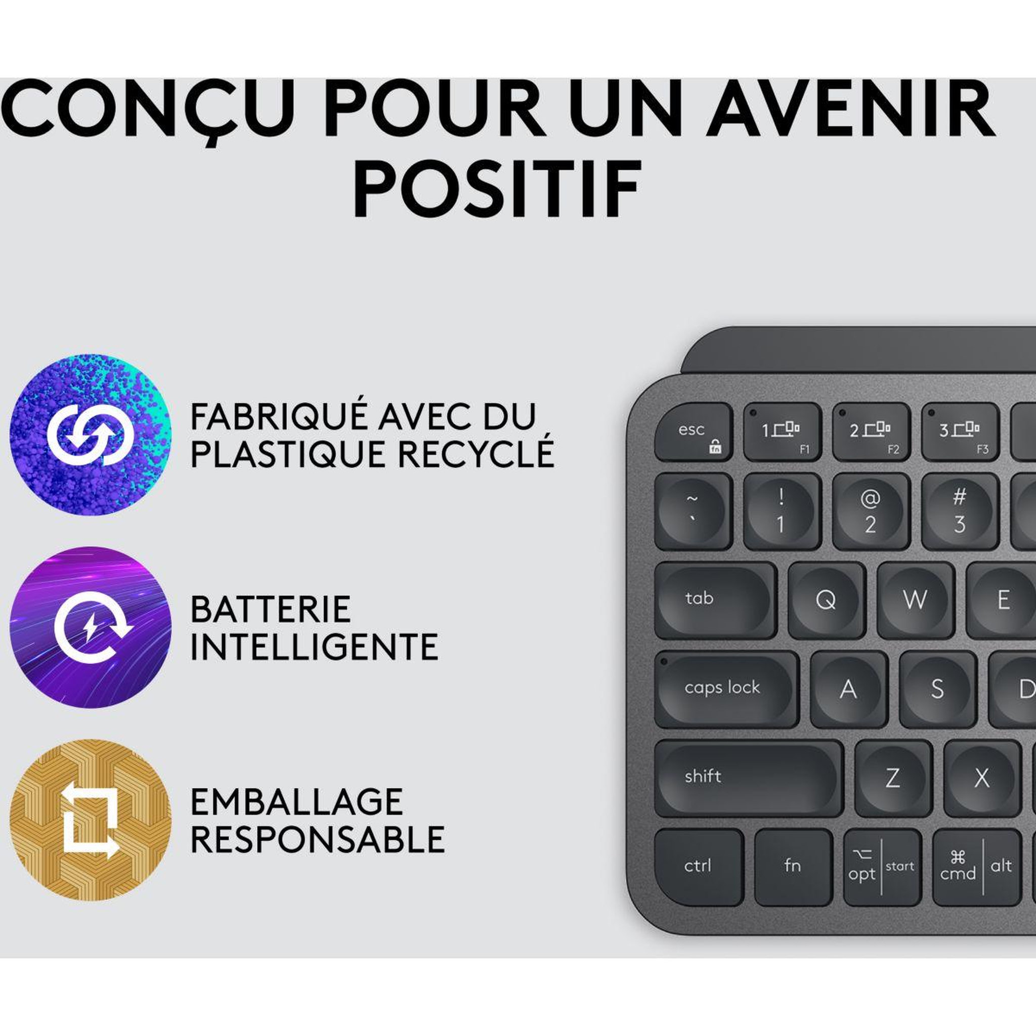 Voir la diapositive 5 : Logitech Clavier sans fil mx keys mini graphite