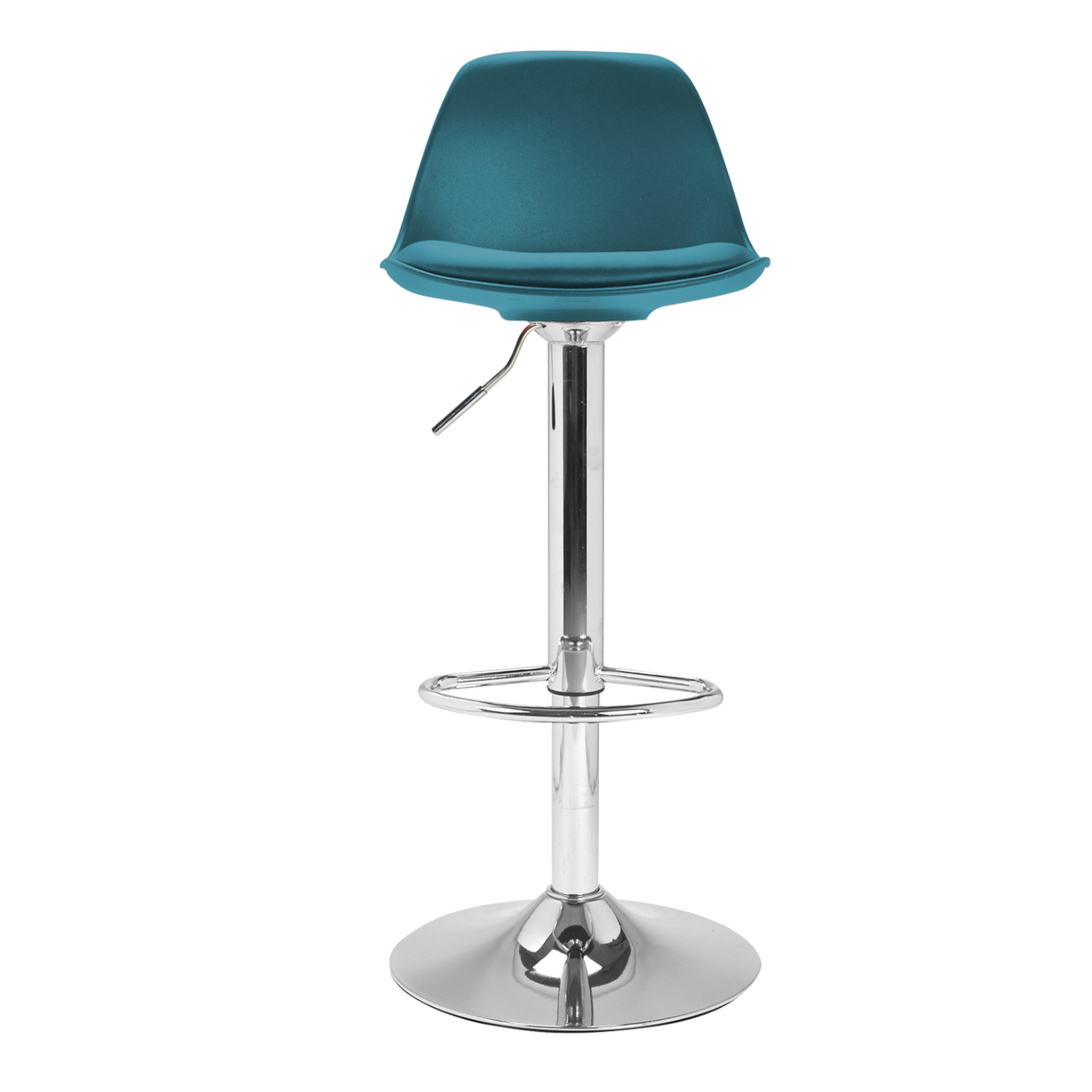 Voir la diapositive 3 : ID MARKET Lot de 4 tabourets de bar karl design bleu canard